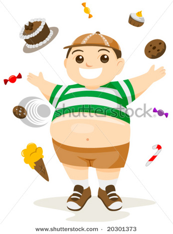 347x470 Picture Of A Happy, Fat Little Boy Surrounded By Goodies