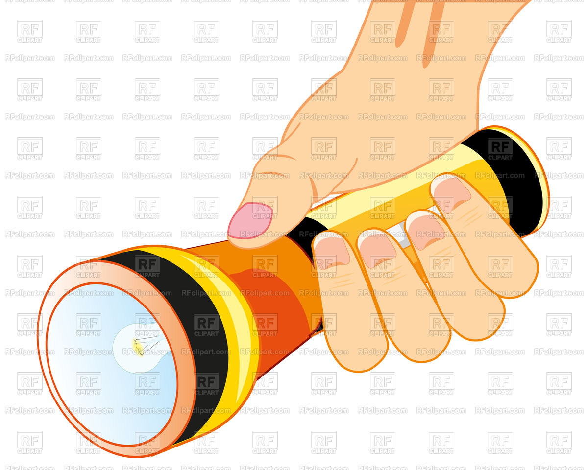 1200x960 Flash Light For Illumination In Hand Of The Person On White
