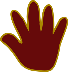 282x299 Hand Print Outlined Clip Art