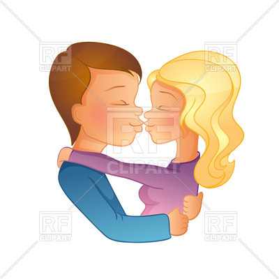 400x400 Kissing Couple Royalty Free Vector Clip Art Image