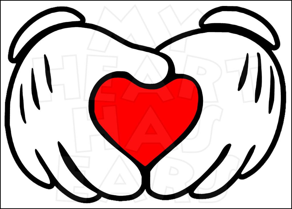 1024x734 Mickey Mouse Heart Hands Instant Download Digital Clip Art Diy