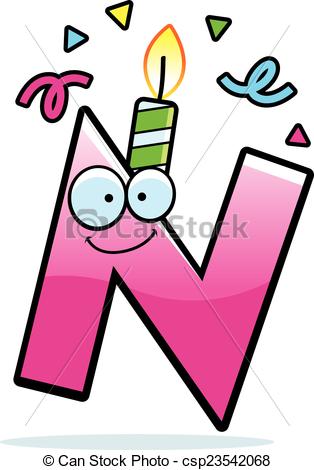 314x470 Cartoon Letter N Birthday. A Cartoon Illustration Of A Clip Art