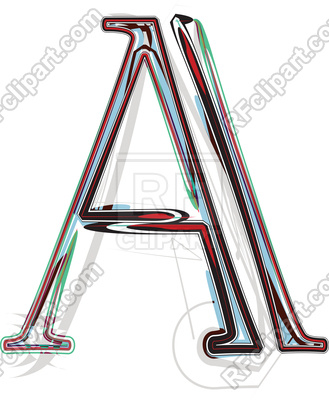 329x400 Rough Color Font Illustration Uppercase Letter A Royalty Free