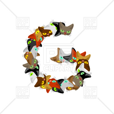 400x400 Letter G Cat Font Royalty Free Vector Clip Art Image