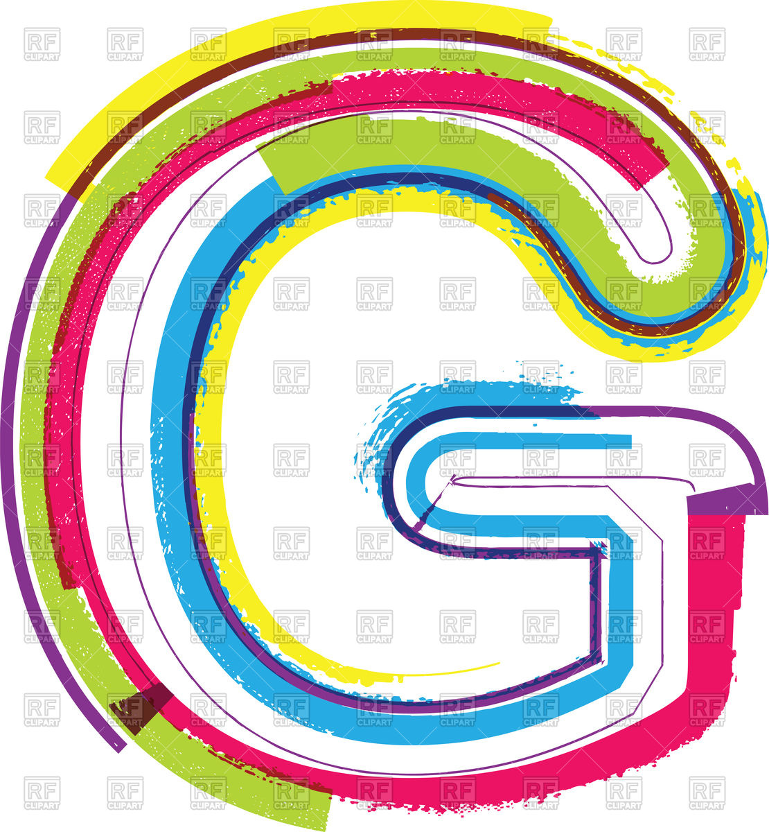 1110x1200 Colorful Letter G On White Background Royalty Free Vector Clip Art