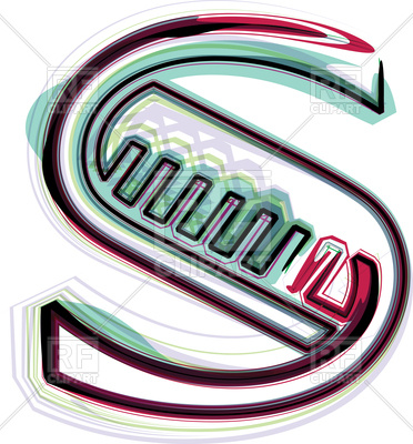 372x400 Letter S On White Background Royalty Free Vector Clip Art Image