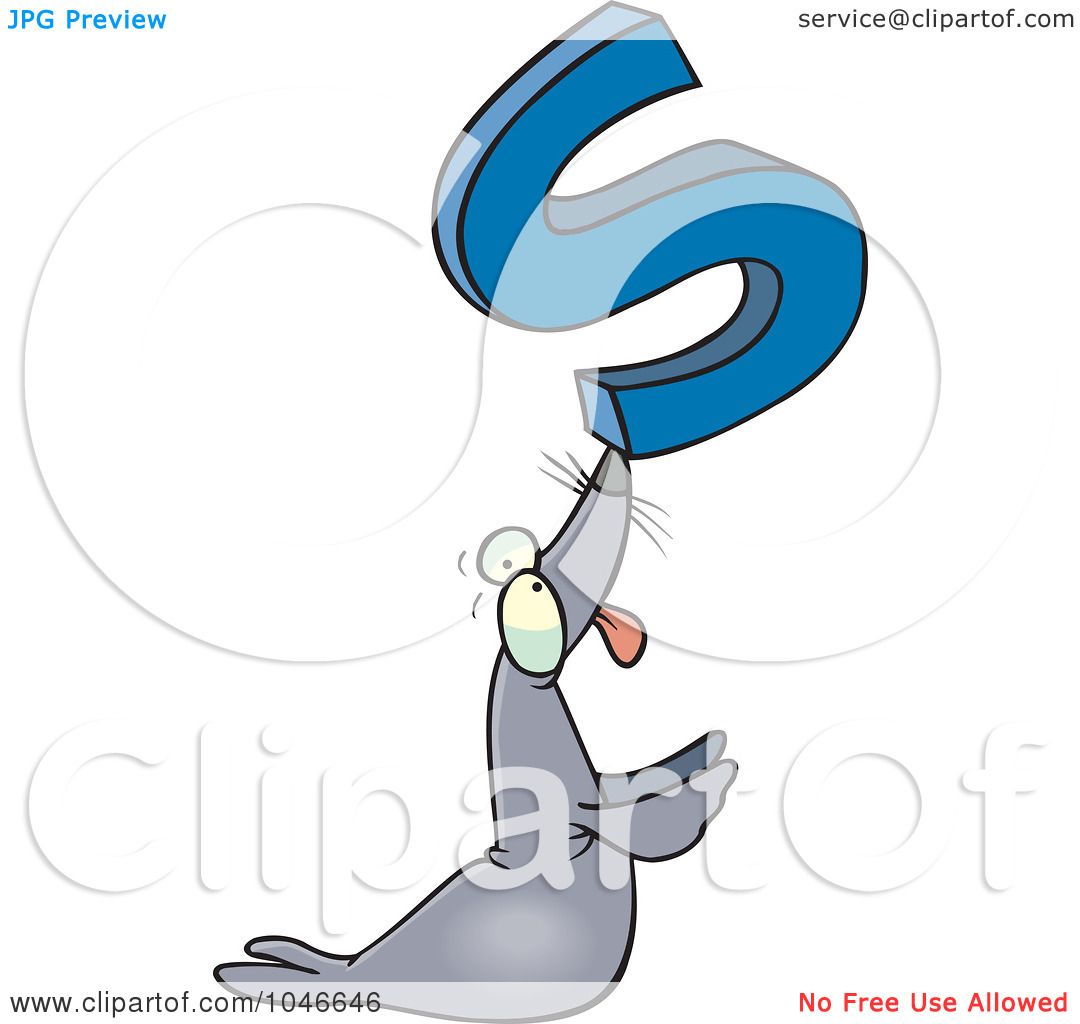 1080x1024 Royalty Free (Rf) Clip Art Illustration Of A Cartoon Seal Holding