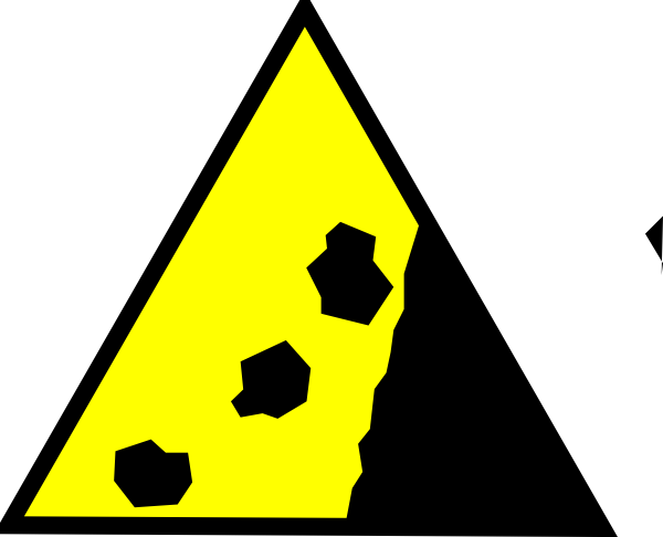 600x486 Falling Rocks Yellow Clip Art