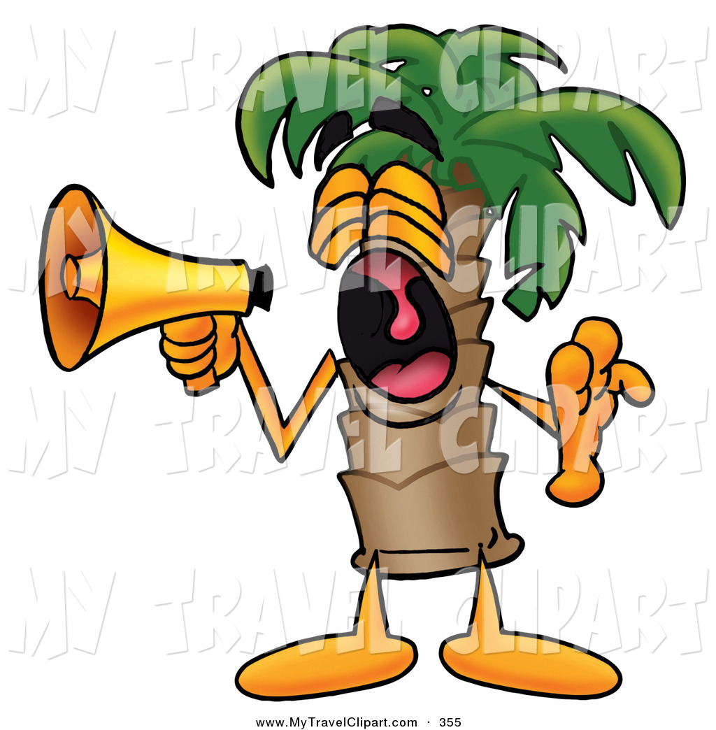 1024x1044 Clipart Of A Loud Palm Tree Mascot Cartoon Character Screaming
