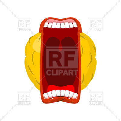 400x400 Emoticon Screams. Open Mouth And Teeth. Crazy Emoji. Emotion Yell