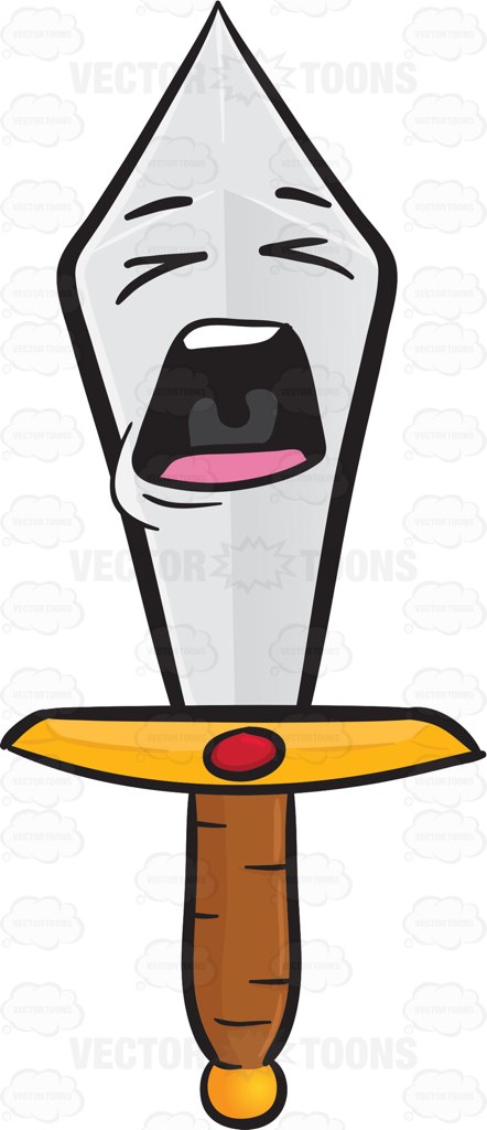 442x1024 Screaming Out Loud Sword Emoji Cartoon Clipart Vector Toons