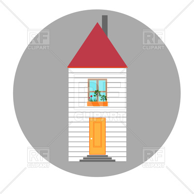 400x400 Cartoon Flat White House With Red Roof Icon Free Download Vector