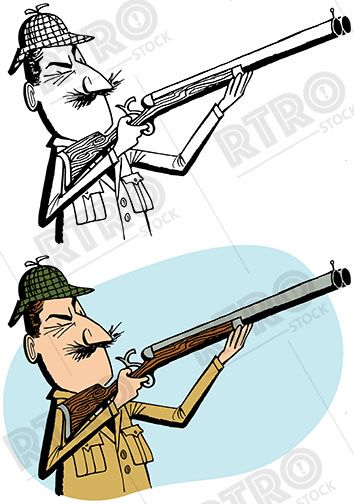 354x504 A Hunter Points His Shotgun