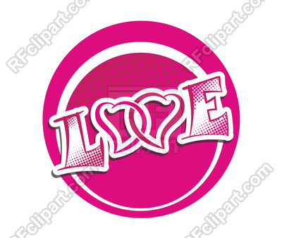 400x338 Word Love With Two Crossed Hearts Icon Royalty Free Vector Clip