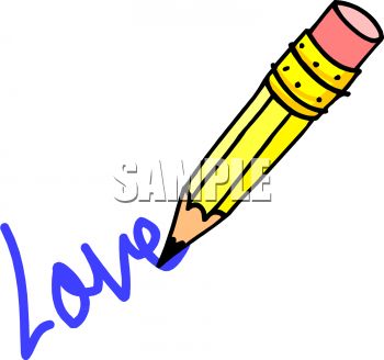 350x328 Cartoon Of A Pencil Drawing The Word Love