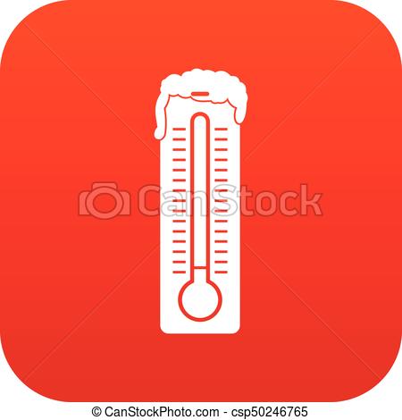450x470 Thermometer Icon Digital Red For Any Design Isolated On Clip