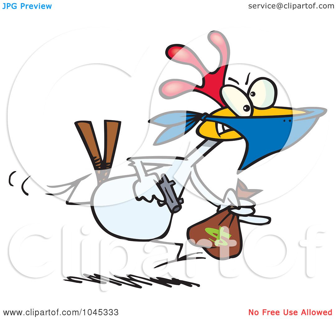 1080x1024 Royalty Free (Rf) Clip Art Illustration Of A Cartoon Chicken Thief