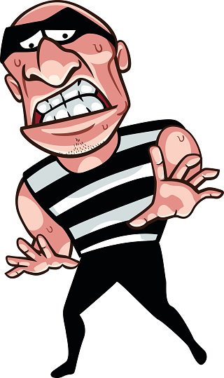 320x539 Thief Is Scared Premium Clipart