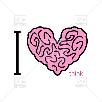 400x400 Poster With Inscription I Love Think , Heart Made Of Brain