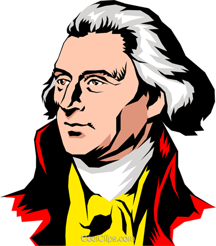 422x480 Thomas Jefferson Royalty Free Vector Clip Art Illustration