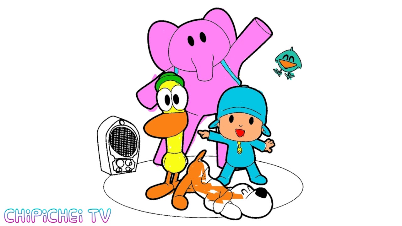 1280x720 Coloring Pages Pocoyo Learn Colors With Pocoyo Friends Nursery