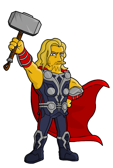437x647 Thor From Springfield Simpsons Avengers Movie Clipart Png