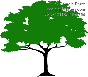 300x262 Clip Art Image Of A Silhouette Of An African Umbrella Thorn Tree
