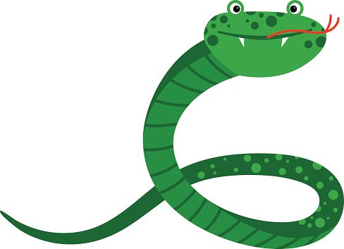 488x353 Long Pretty Snake With Teeth And Red Thorn Premium Clipart