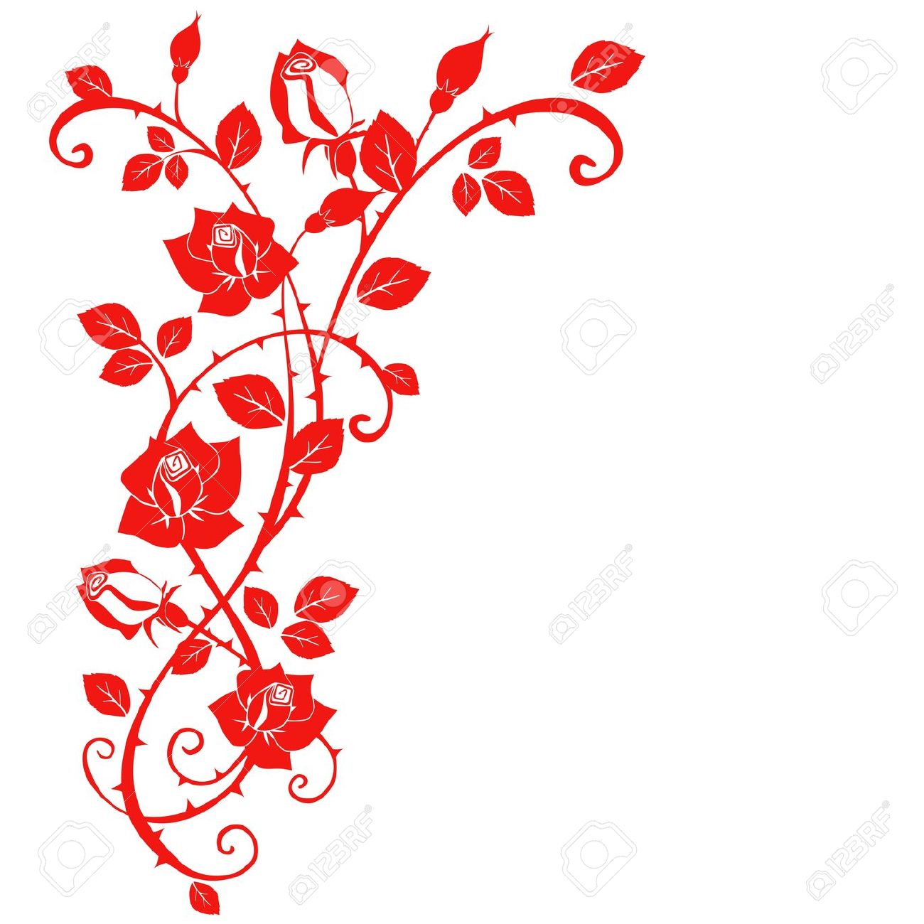 1300x1300 Red Flower Clipart Thorn 3845542