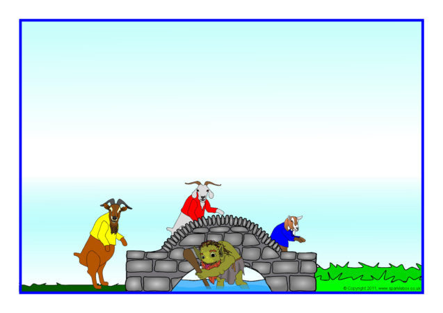 637x450 Three Billy Goats Gruff A4 Page Borders (Sb3910)