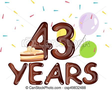450x361 Happy Birthday Forty Three 43 Year. Vector Illustration Vector