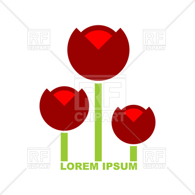 400x400 Three Red Tulip Icon Royalty Free Vector Clip Art Image