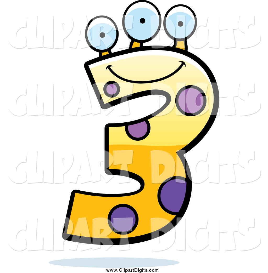 1024x1044 Vector Cartoon Clip Art Of A Number Three Character By Cory Thoman