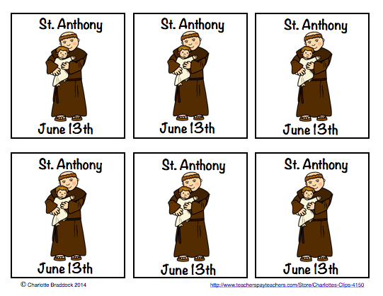 541x418 Faith Filled Freebies Free Clip Art For The Feast Of St. Anthony