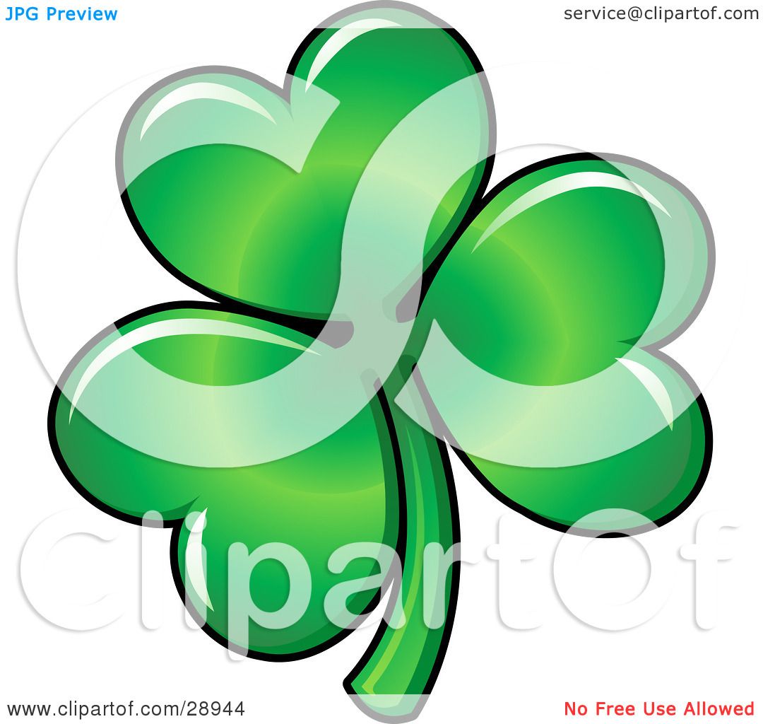 1080x1024 Clipart Illustration Of Green Three Leaved Shamrock Clover Leaf