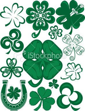 293x380 Three And Four Leaf Clover Clip Art Design Elements, Vector Art