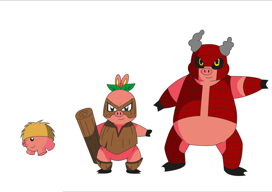 900x636 3 Little Pigs Pokemon By Ricardojorgefla