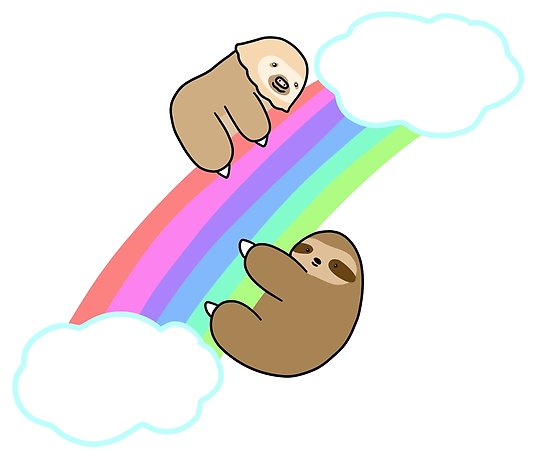 550x465 Rainbow Two And Three Toed Sloths Posters By Saradaboru Redbubble