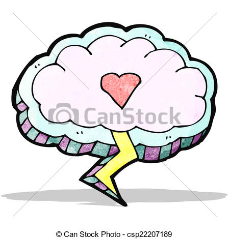 449x470 Cartoon Thunder Cloud With Love Heart Vector