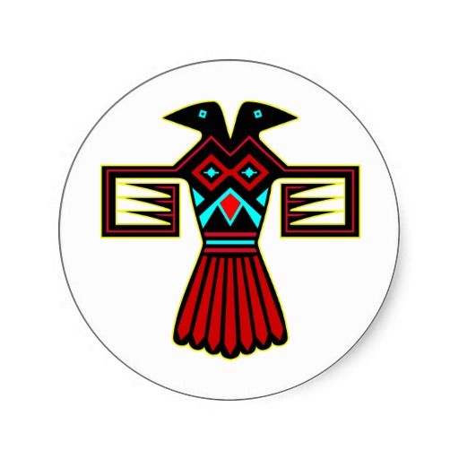 512x512 Native American Indian Bird Thunderbird Classic Round Sticker
