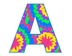 300x232 Tie Dye Alphabet Letter Digital Clip Art Graphics Icons Design