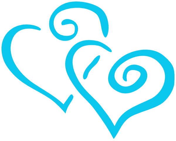 600x481 Intertwined Teal Hearts Clip Art