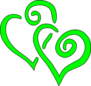 298x282 Big Lime Green Hearts Clip Art