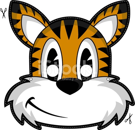 457x439 Kids Tiger Mask Stock Vector
