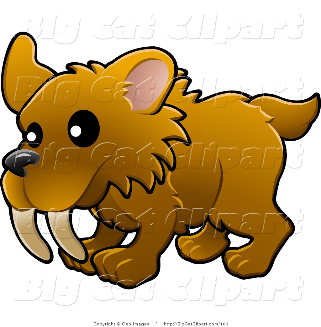 1024x1044 Big Cat Vector Clipart Of A Saber Tooth Tiger Cub By