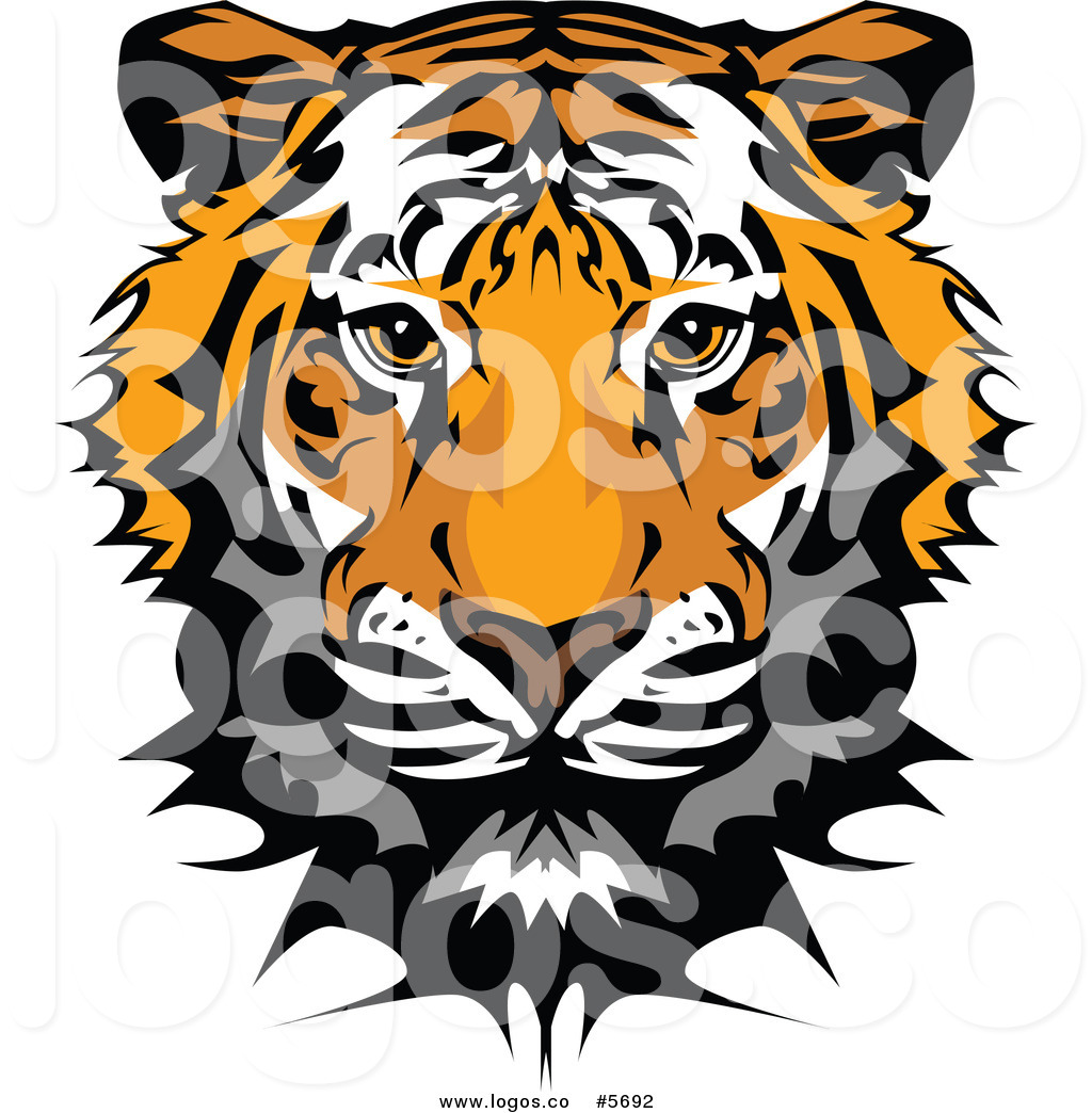 1024x1044 Royalty Free Vector Of A Logo Of A Cute Tiger Face By Chromaco
