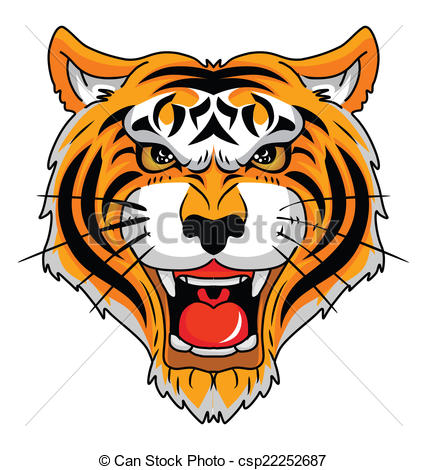 427x470 Tiger Head Vector