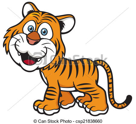 450x413 Vector Illustration Of Tiger Cartoon.