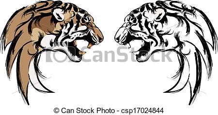 450x238 Vector Of Logo Tiger Head Drawing