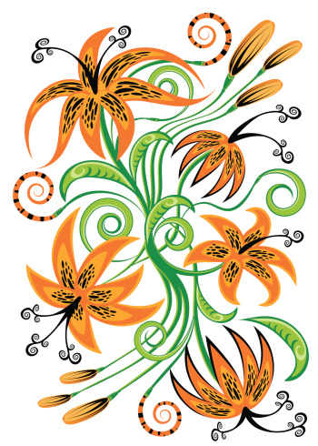 350x490 Wild Lilies Clipart